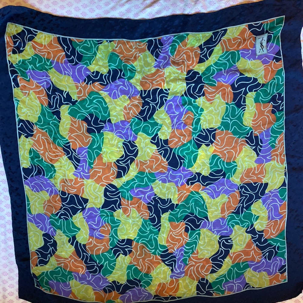 YSL Multicolor Abstract Scarf - Picture 3 of 6